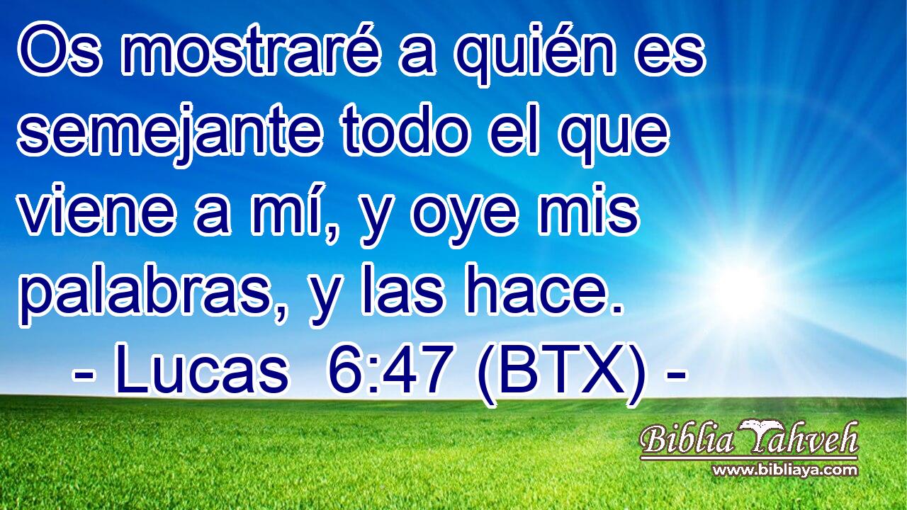 Os mostraré a quién es semejante todo el que viene a mí, y oye mis palabras, y las hace.