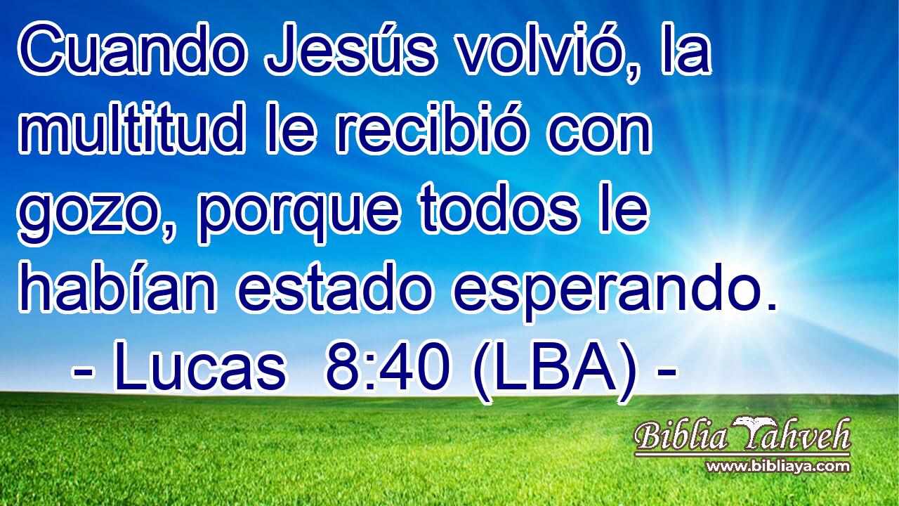 Cuando Jesús volvió, la multitud le recibió con gozo, porque todos le habían estado esperando.