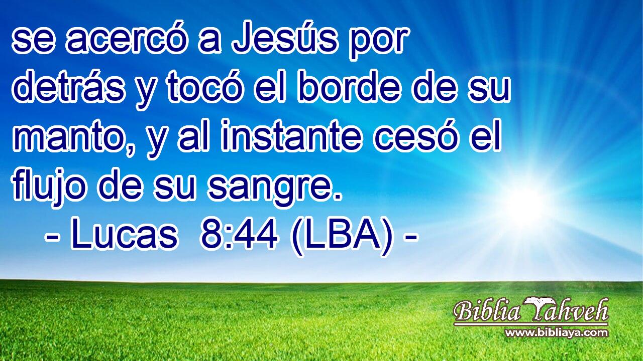 se acercó a Jesús por detrás y tocó el borde de su manto, y al instante cesó el flujo de su sangre.