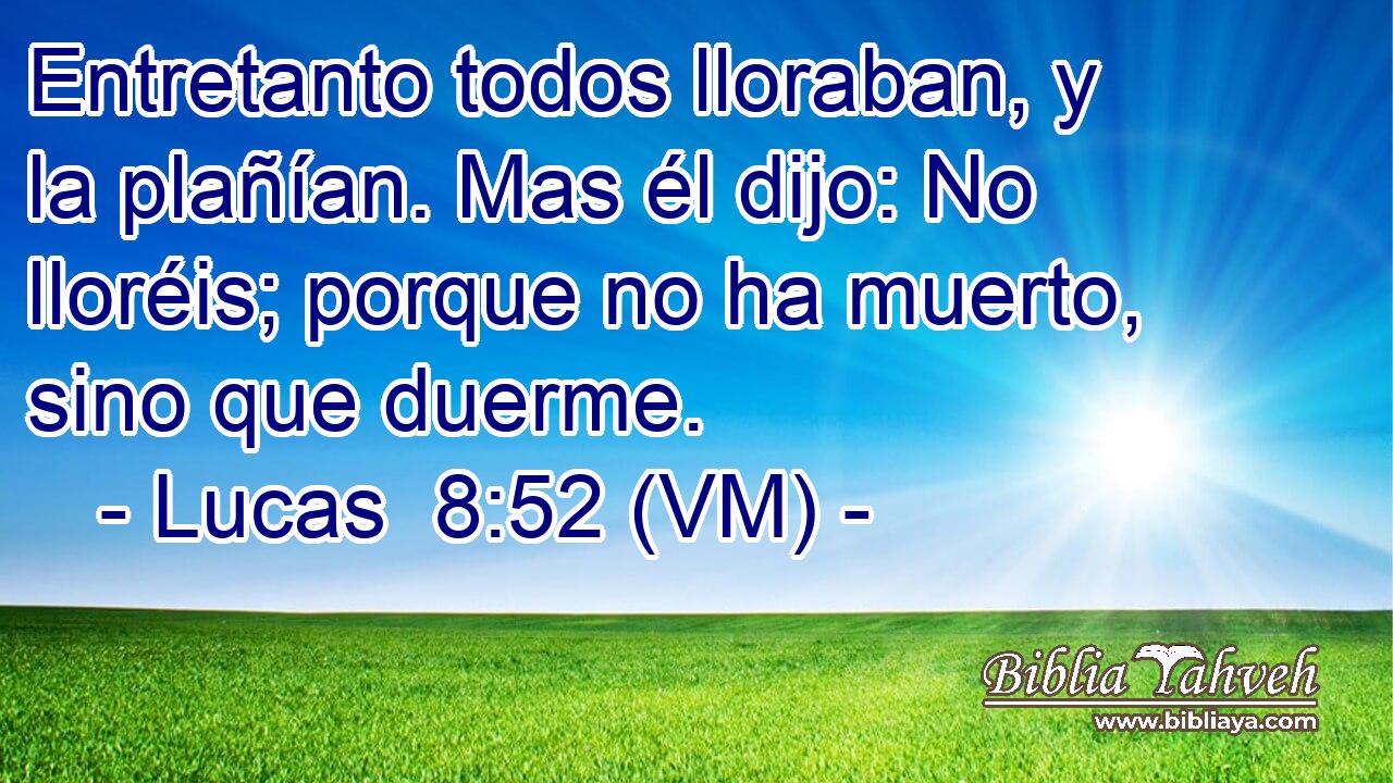  Entretanto todos lloraban, y la plañían. Mas él dijo: No lloréis; porque no ha muerto, sino que duerme. 