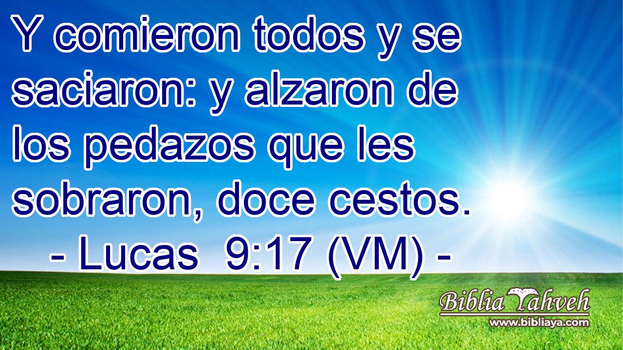 Lucas 9:17 (VM) - Y Comieron Todos Y Se Saciaron: Y Alzaron De L...