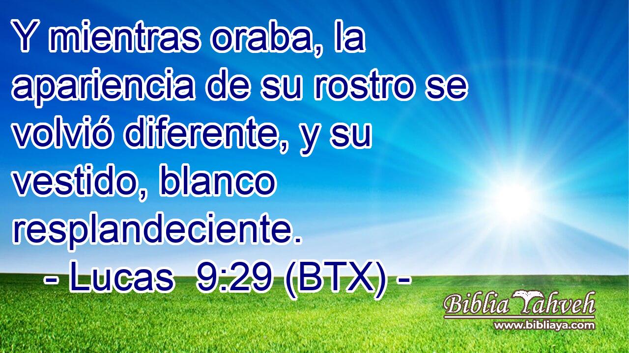 Y mientras oraba, la apariencia de su rostro se volvió diferente, y su vestido, blanco resplandeciente.