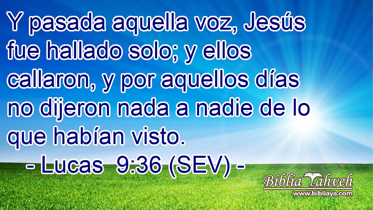 Y pasada aquella voz, Jesús fue hallado solo; y ellos callaron, y por aquellos días no dijeron nada a nadie de lo que habían visto.