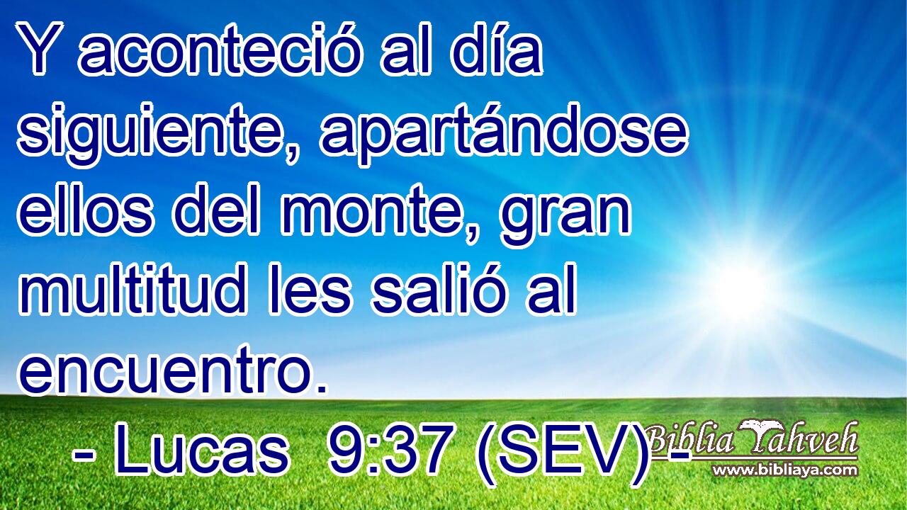 Y aconteció al día siguiente, apartándose ellos del monte, gran multitud les salió al encuentro.