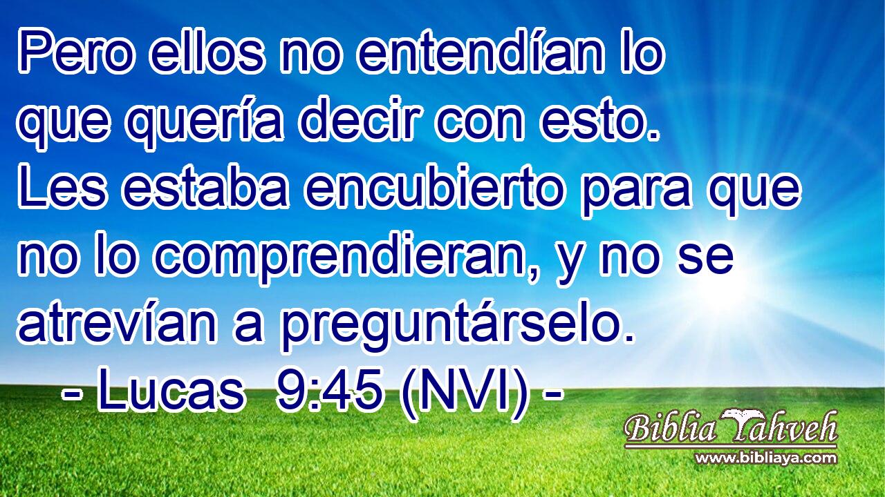  Pero ellos no entendían lo que quería decir con esto. Les estaba encubierto para que no lo comprendieran, y no se atrevían a preguntárselo. 