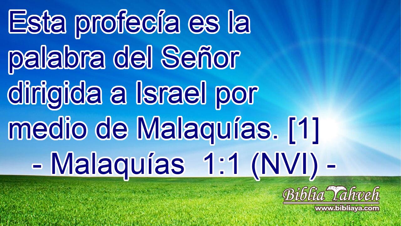  Esta profecía es la palabra del Señor dirigida a Israel por medio de Malaquías. [1] 