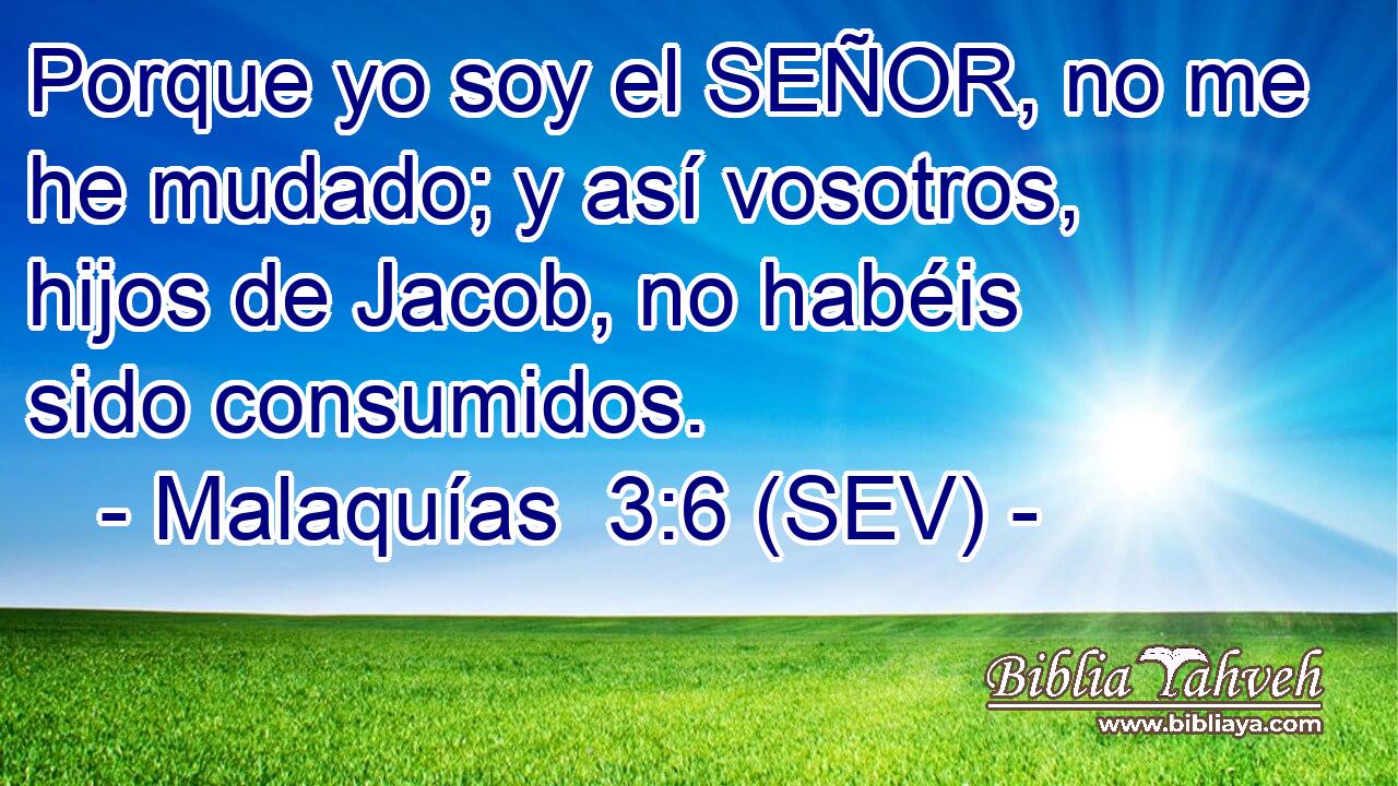 Porque yo soy el SEÑOR, no me he mudado; y así vosotros, hijos de Jacob, no habéis sido consumidos.