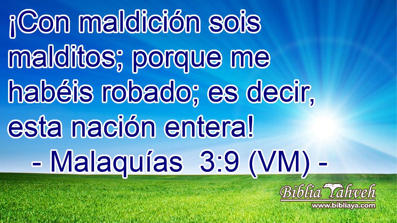  ¡Con maldición sois malditos; porque me habéis robado; es decir, esta nación entera! 