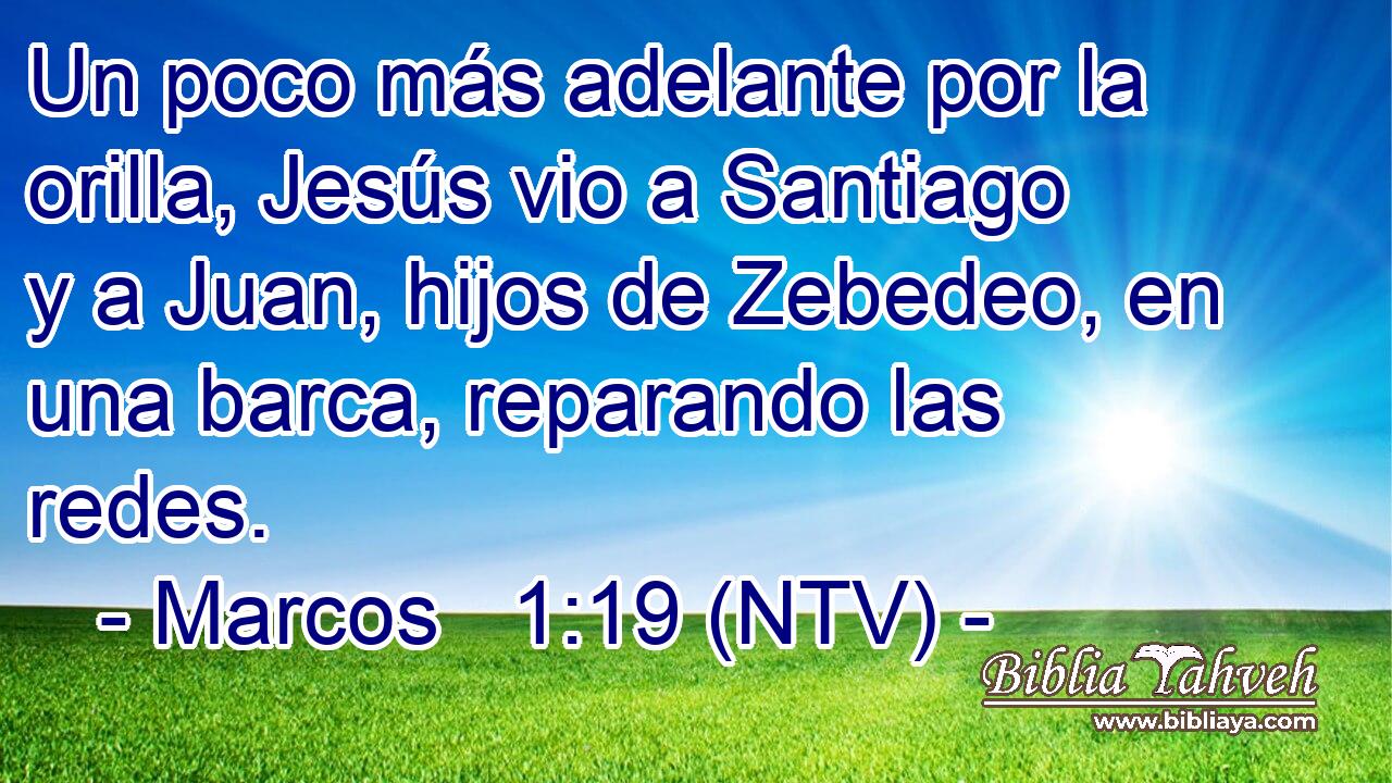 Un poco más adelante por la orilla, Jesús vio a Santiago y a Juan, hijos de Zebedeo, en una barca, reparando las redes.