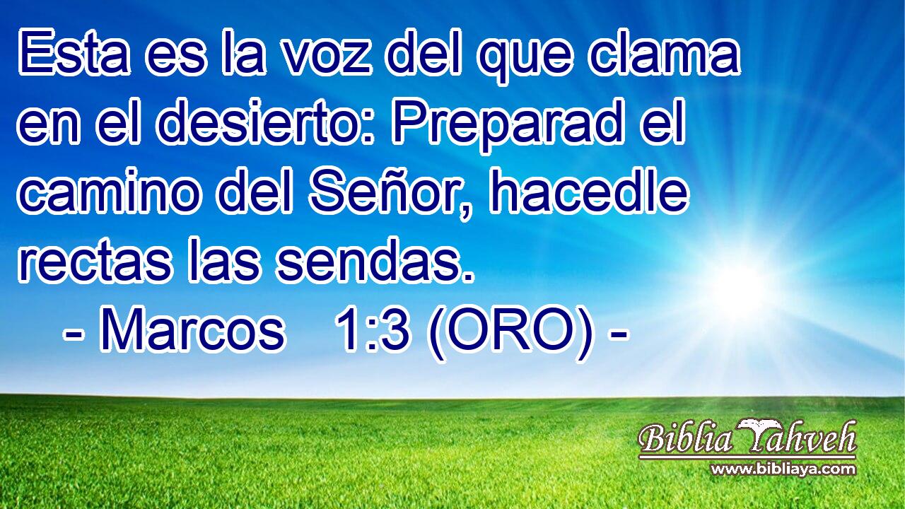  Esta es la voz del que clama en el desierto: Preparad el camino del Señor, hacedle rectas las sendas. 