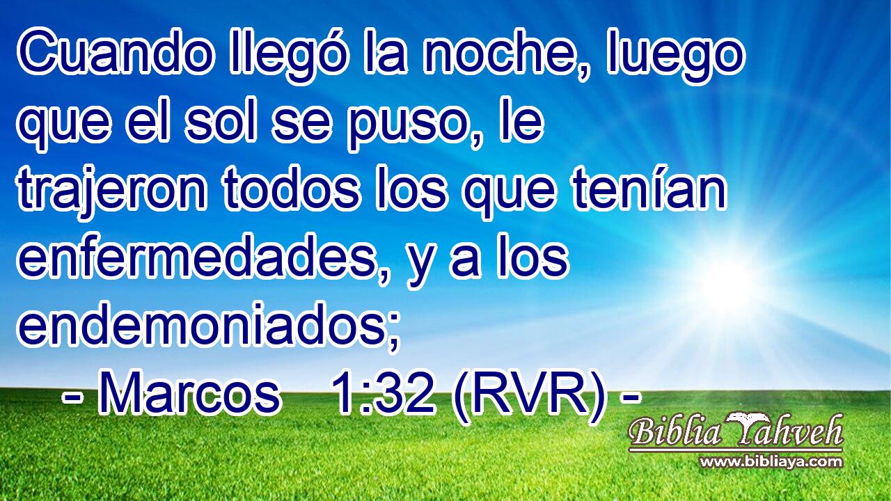 Cuando llegó la noche, luego que el sol se puso, le trajeron todos los que tenían enfermedades, y a los endemoniados;