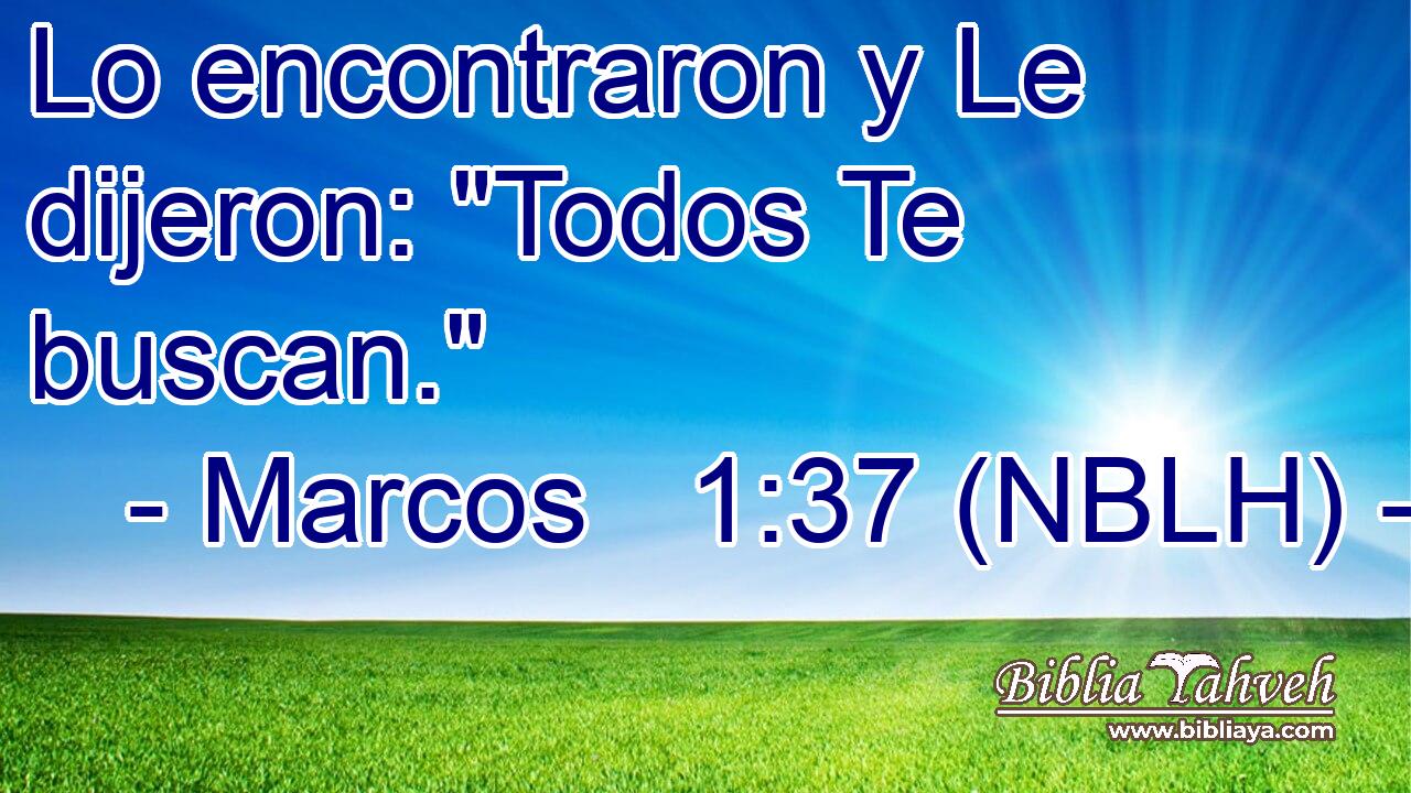  Lo encontraron y Le dijeron: 