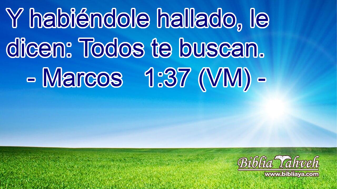  Y habiéndole hallado, le dicen: Todos te buscan. 