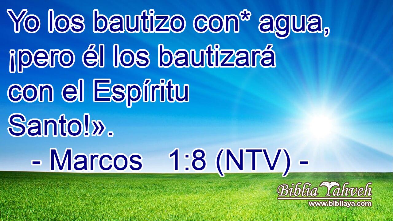 Yo los bautizo con* agua, ¡pero él los bautizará con el Espíritu Santo!».