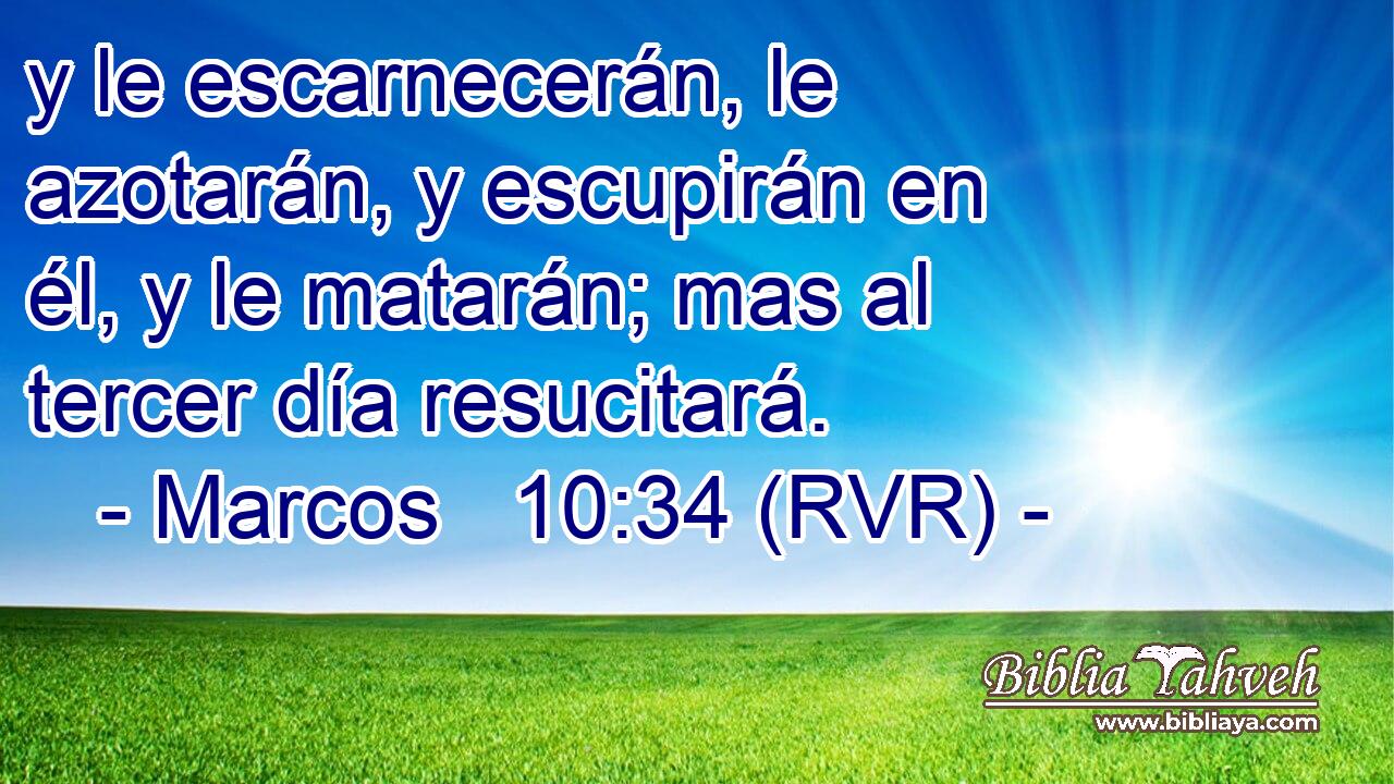 y le escarnecerán, le azotarán, y escupirán en él, y le matarán; mas al tercer día resucitará.