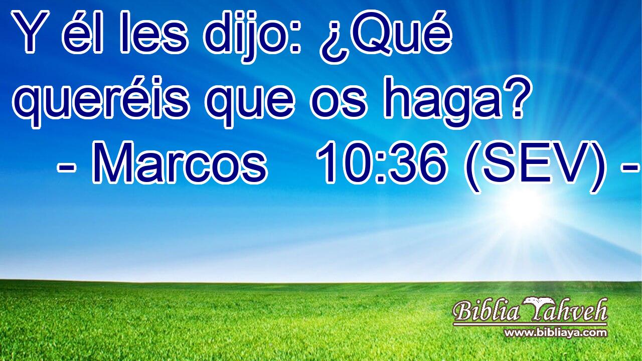 Y él les dijo: ¿Qué queréis que os haga?