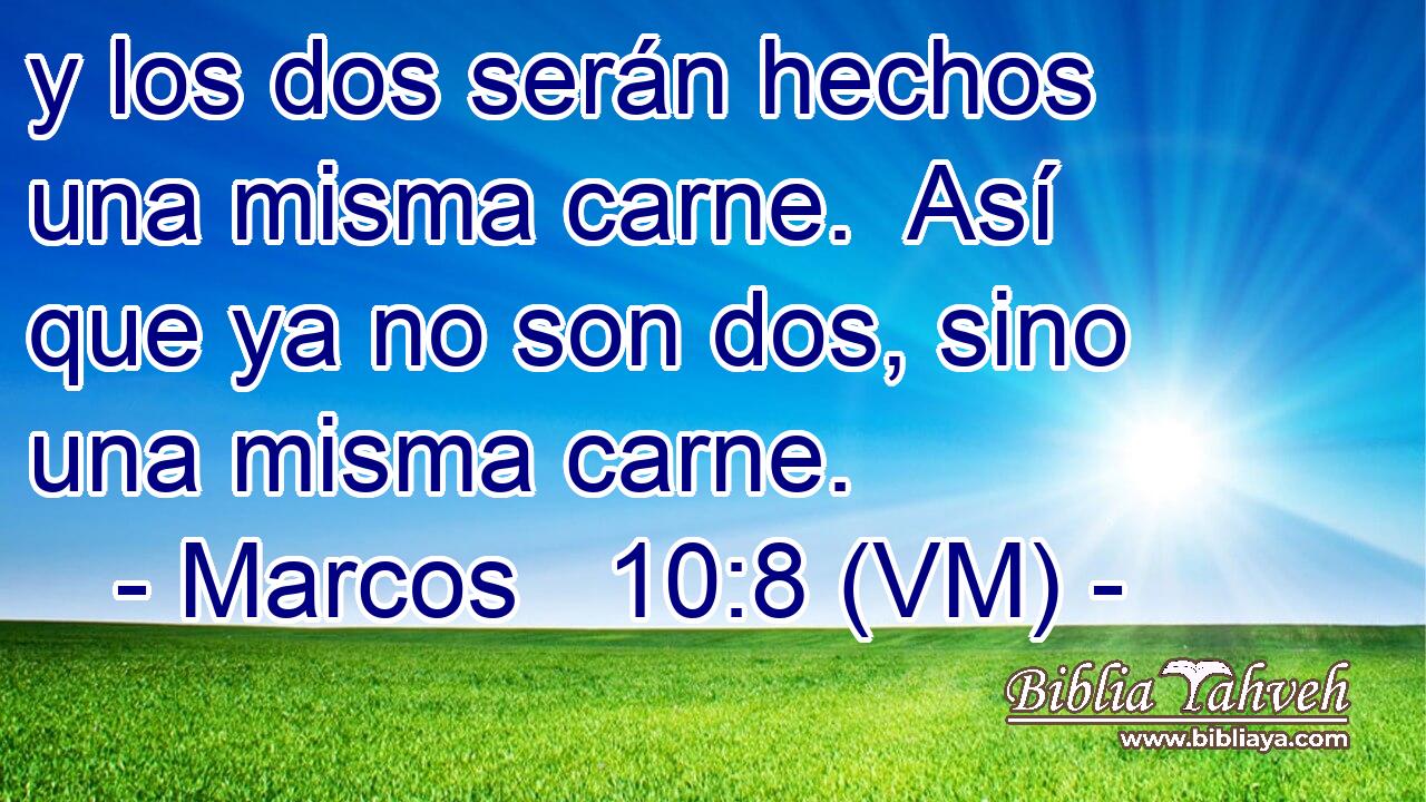  y los dos serán hechos una misma carne.  Así que ya no son dos, sino una misma carne. 
