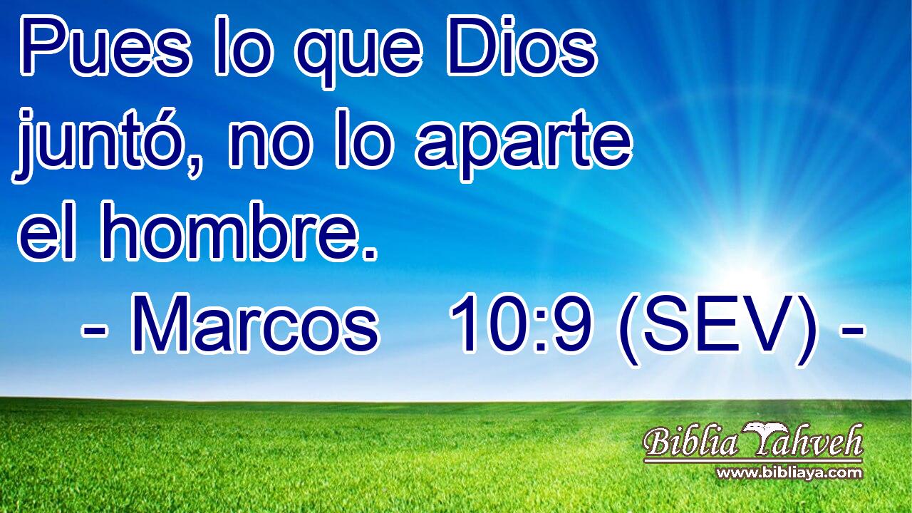 Pues lo que Dios juntó, no lo aparte el hombre.