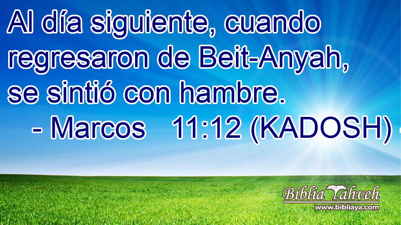  Al día siguiente, cuando regresaron de Beit-Anyah, se sintió con hambre. 