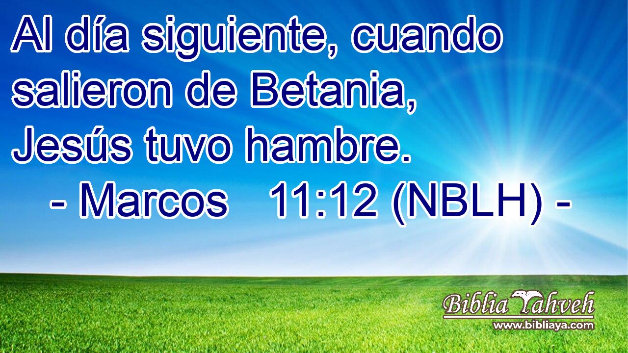  Al día siguiente, cuando salieron de Betania, Jesús tuvo hambre. 