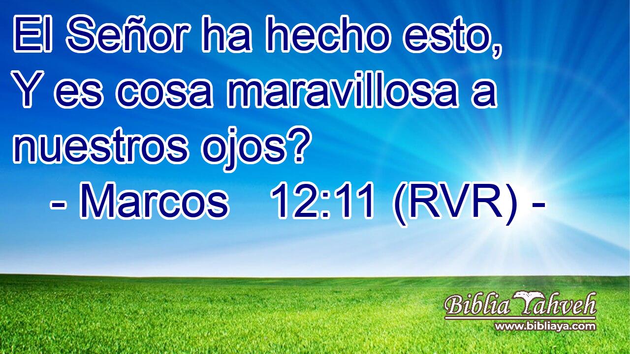 El Señor ha hecho esto, Y es cosa maravillosa a nuestros ojos?