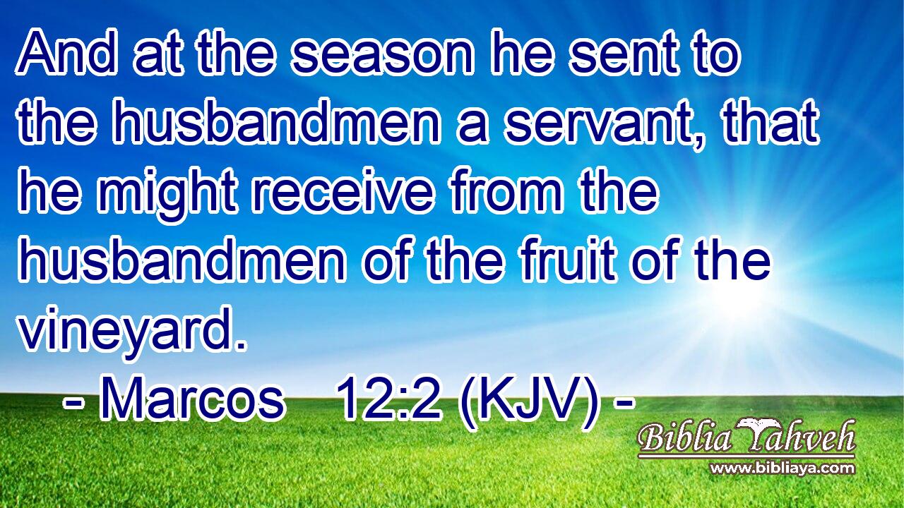 And at the season he sent to the husbandmen a servant, that he might receive from the husbandmen of the fruit of the vineyard.