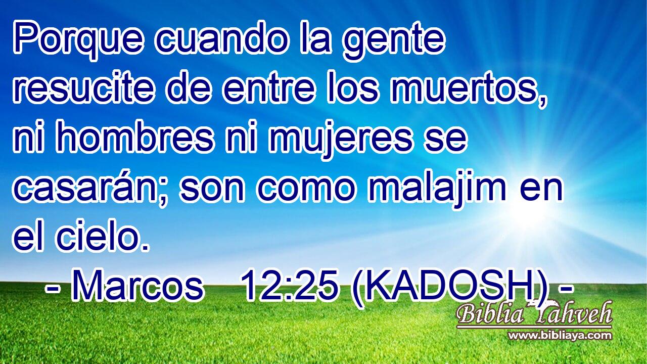  Porque cuando la gente resucite de entre los muertos, ni hombres ni mujeres se casarán; son como malajim en el cielo. 