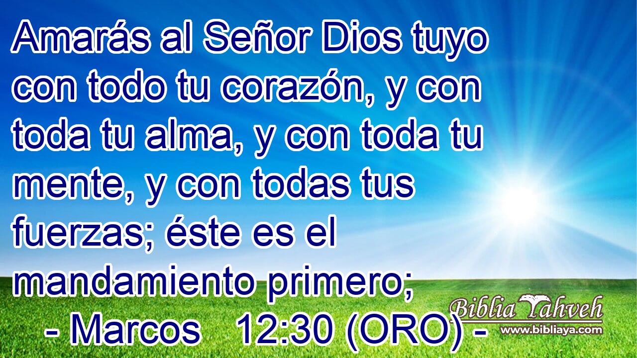  Amarás al Señor Dios tuyo con todo tu corazón, y con toda tu alma, y con toda tu mente, y con todas tus fuerzas; éste es el mandamiento primero; 