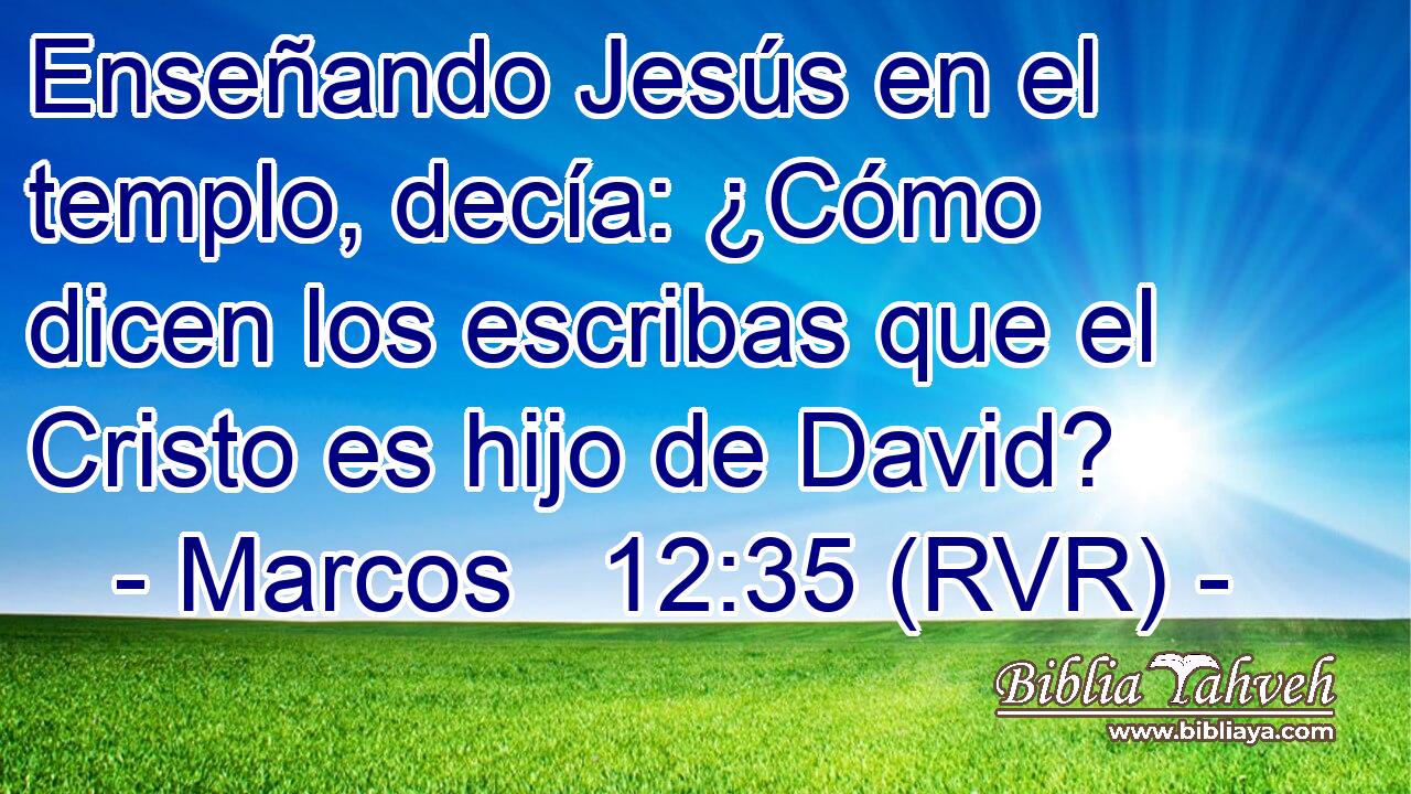 Enseñando Jesús en el templo, decía: ¿Cómo dicen los escribas que el Cristo es hijo de David?