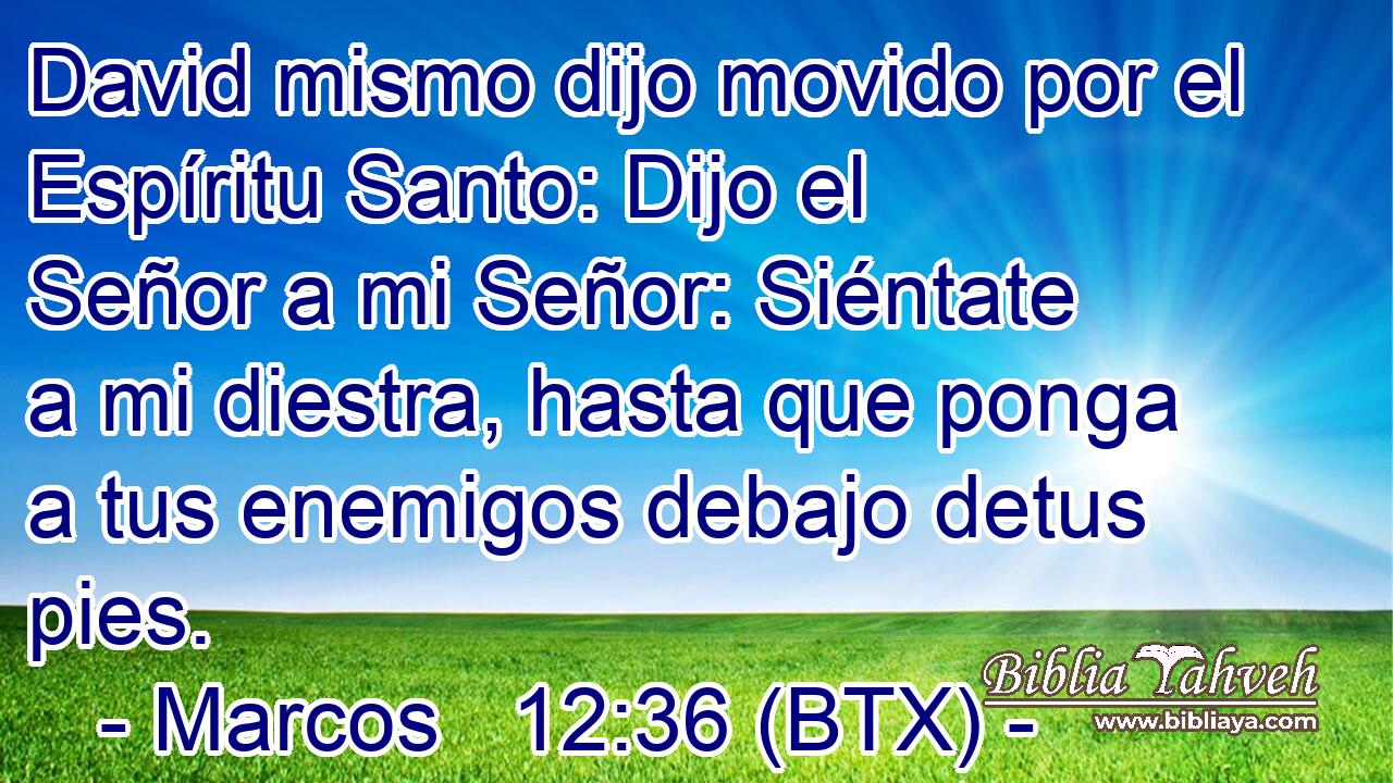 David mismo dijo movido por el Espíritu Santo: Dijo el Señor a mi Señor: Siéntate a mi diestra, hasta que ponga a tus enemigos debajo detus pies.