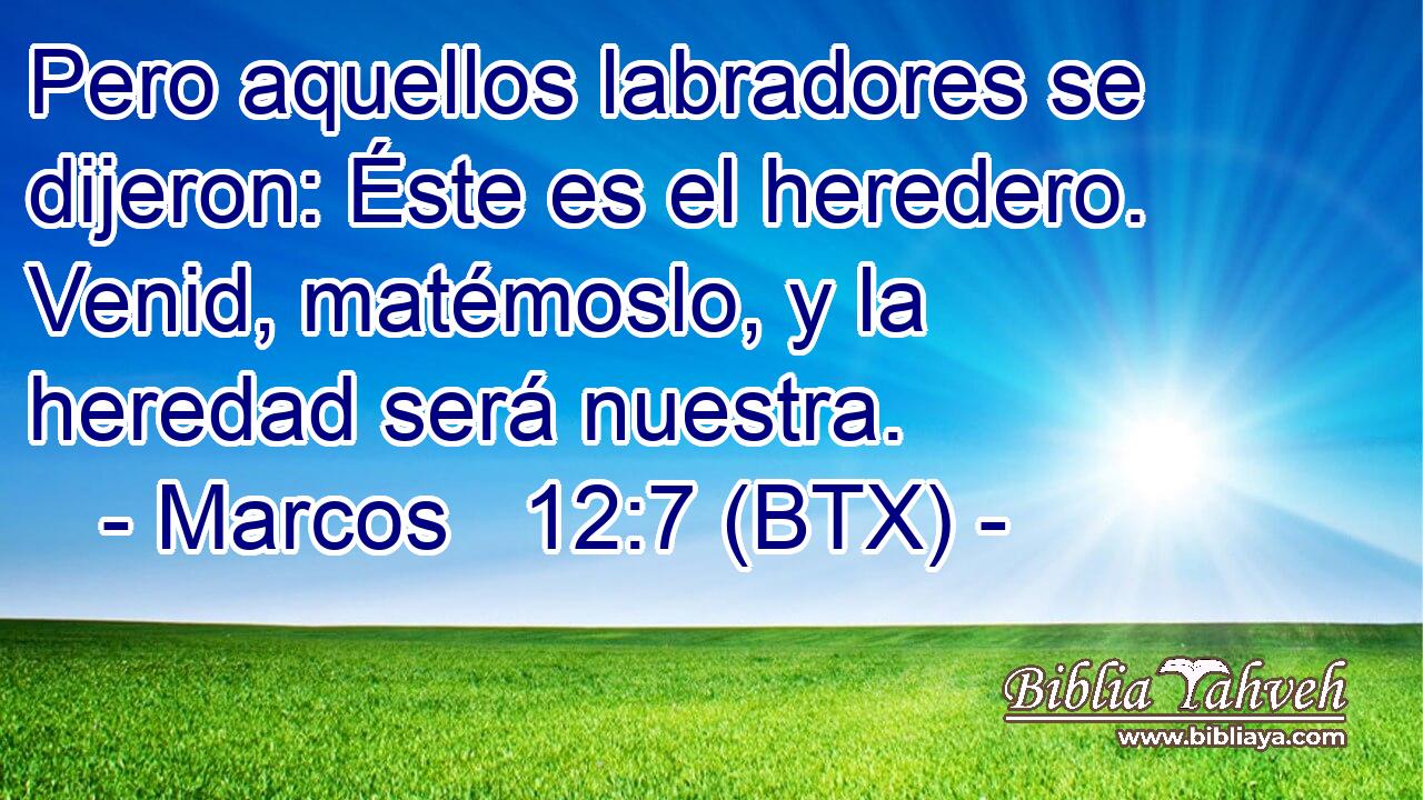 Pero aquellos labradores se dijeron: Éste es el heredero. Venid, matémoslo, y la heredad será nuestra.