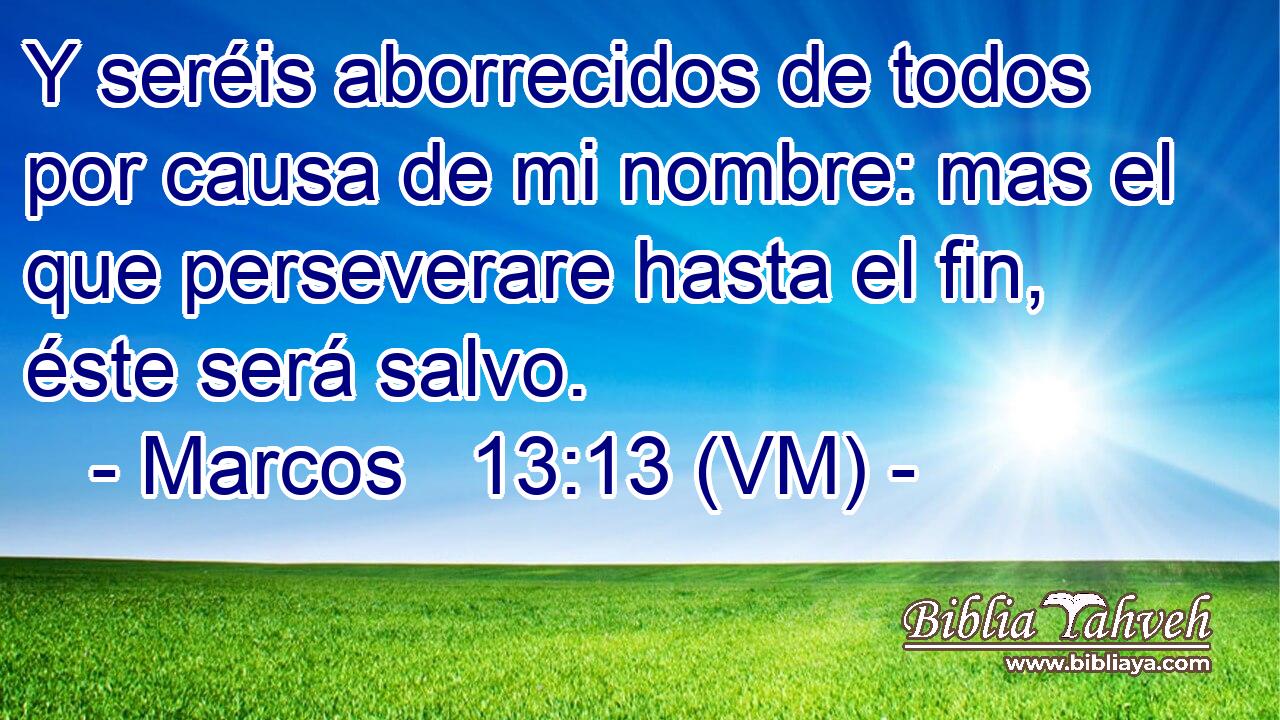  Y seréis aborrecidos de todos por causa de mi nombre: mas el que perseverare hasta el fin, éste será salvo. 