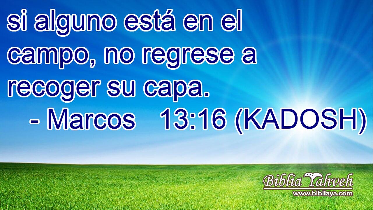  si alguno está en el campo, no regrese a recoger su capa. 
