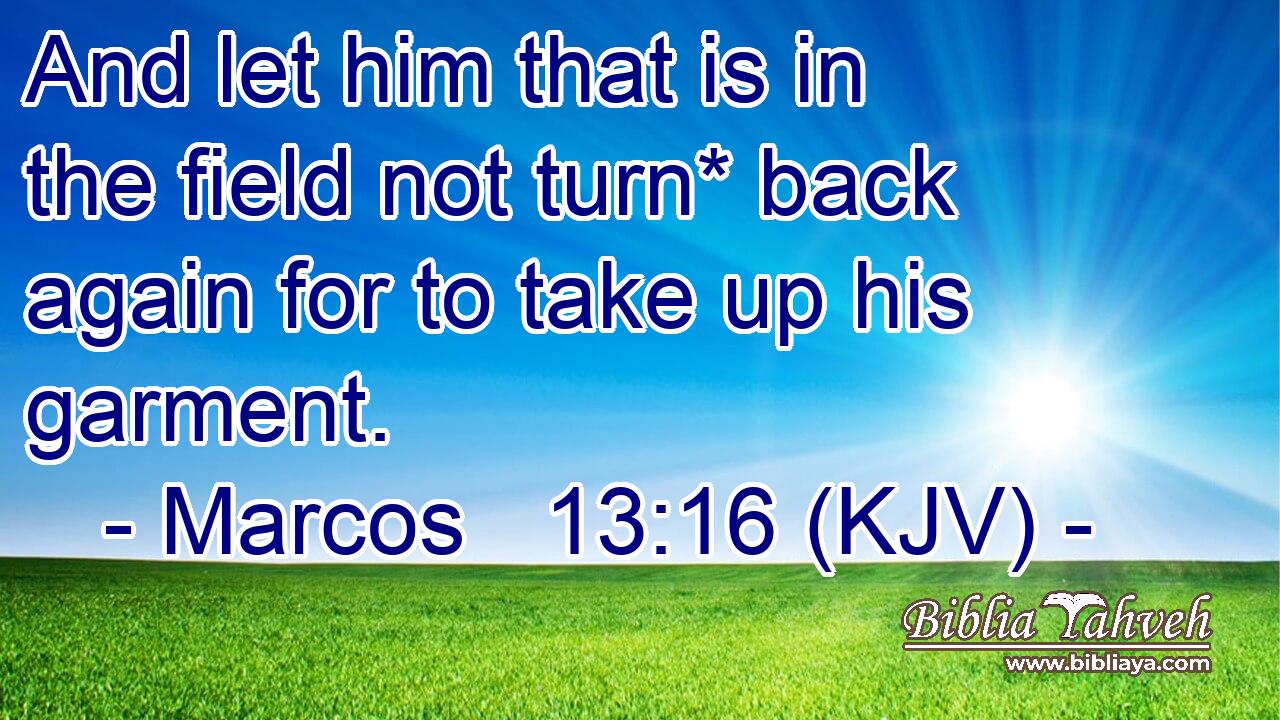 And let him that is in the field not turn* back again for to take up his garment.