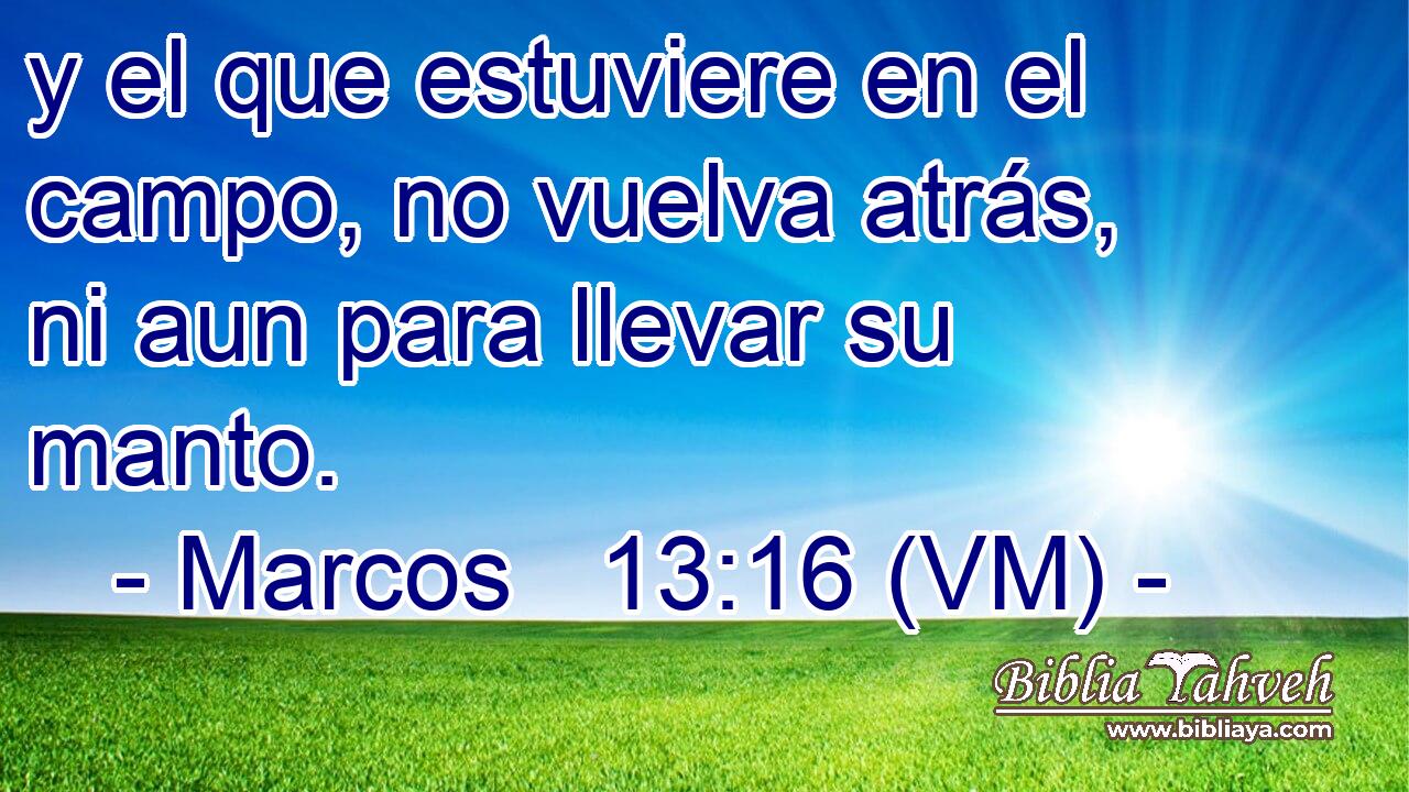  y el que estuviere en el campo, no vuelva atrás, ni aun para llevar su manto. 