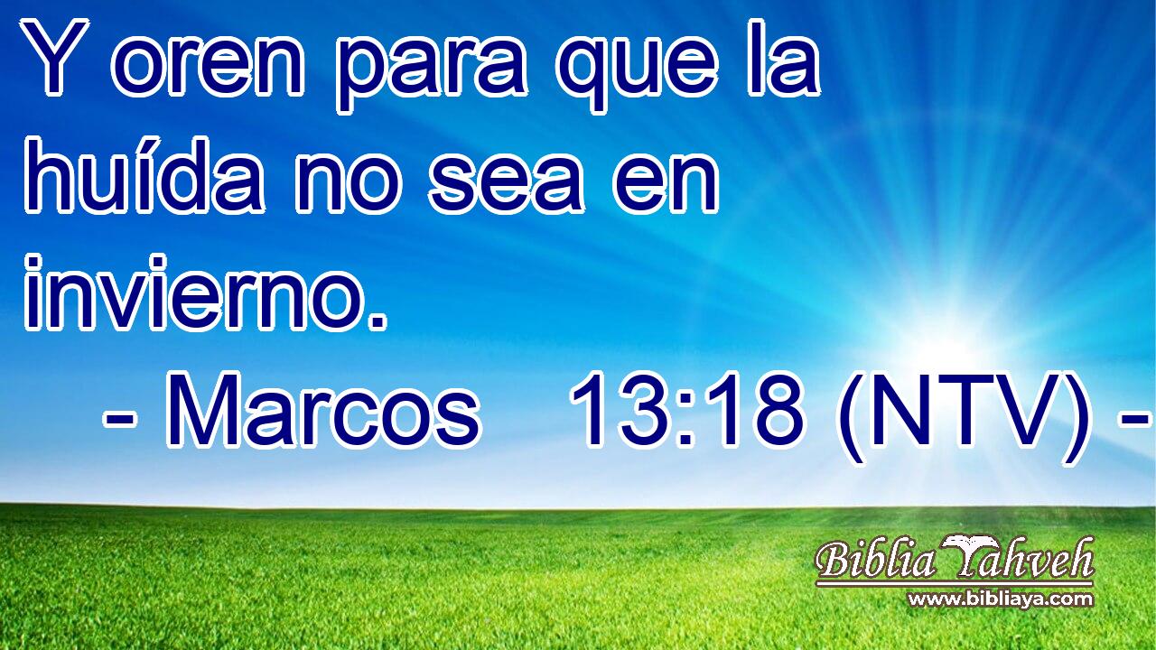 Y oren para que la huída no sea en invierno.