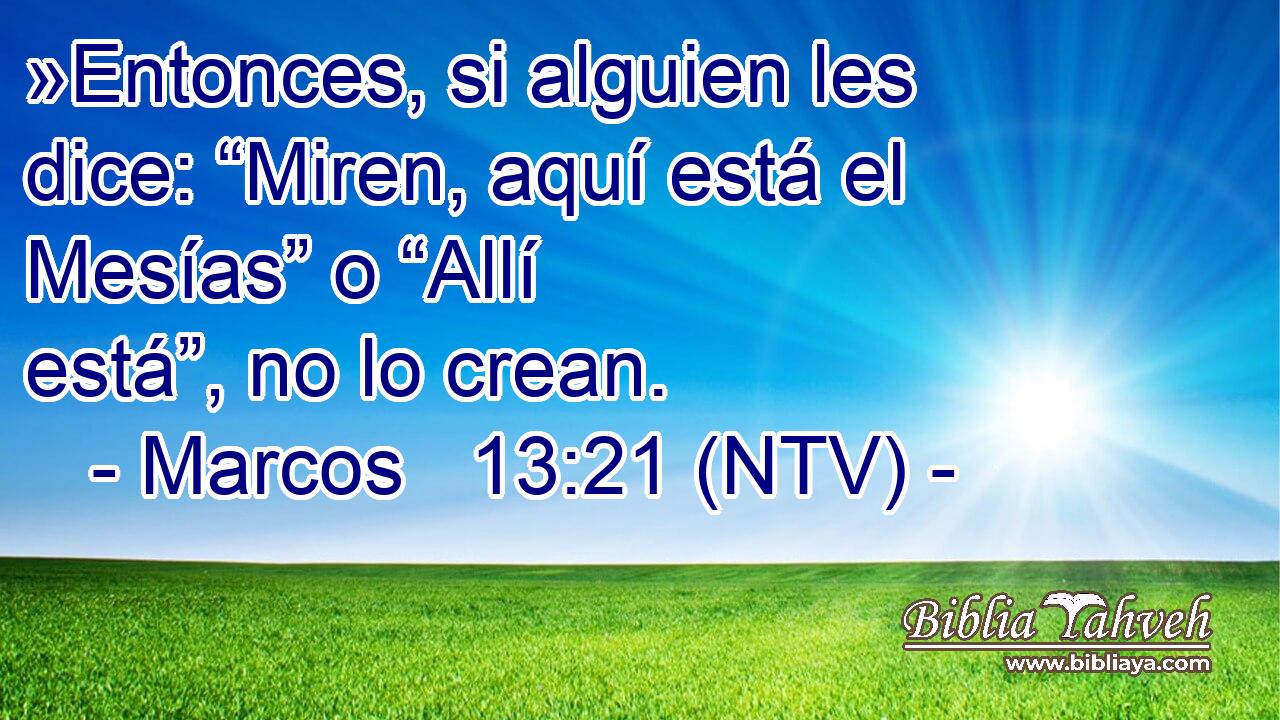 »Entonces, si alguien les dice: “Miren, aquí está el Mesías” o “Allí está”, no lo crean.