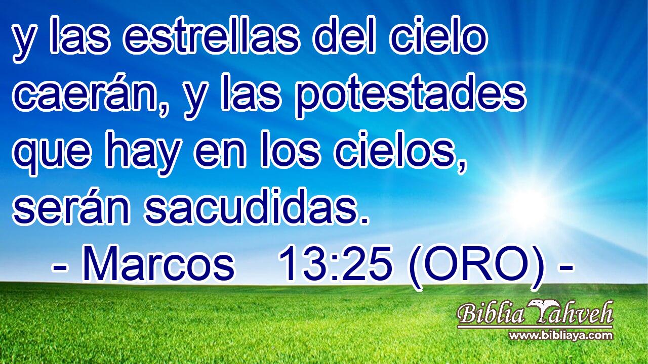  y las estrellas del cielo caerán, y las potestades que hay en los cielos, serán sacudidas. 