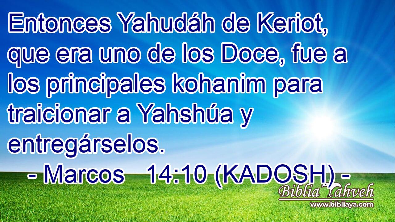  Entonces Yahudáh de Keriot, que era uno de los Doce, fue a los principales kohanim para traicionar a Yahshúa y entregárselos. 