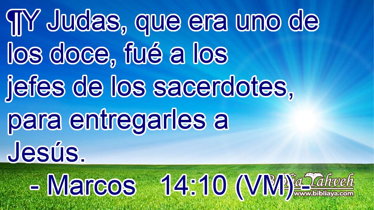  ¶Y Judas, que era uno de los doce, fué a los jefes de los sacerdotes, para entregarles a Jesús. 