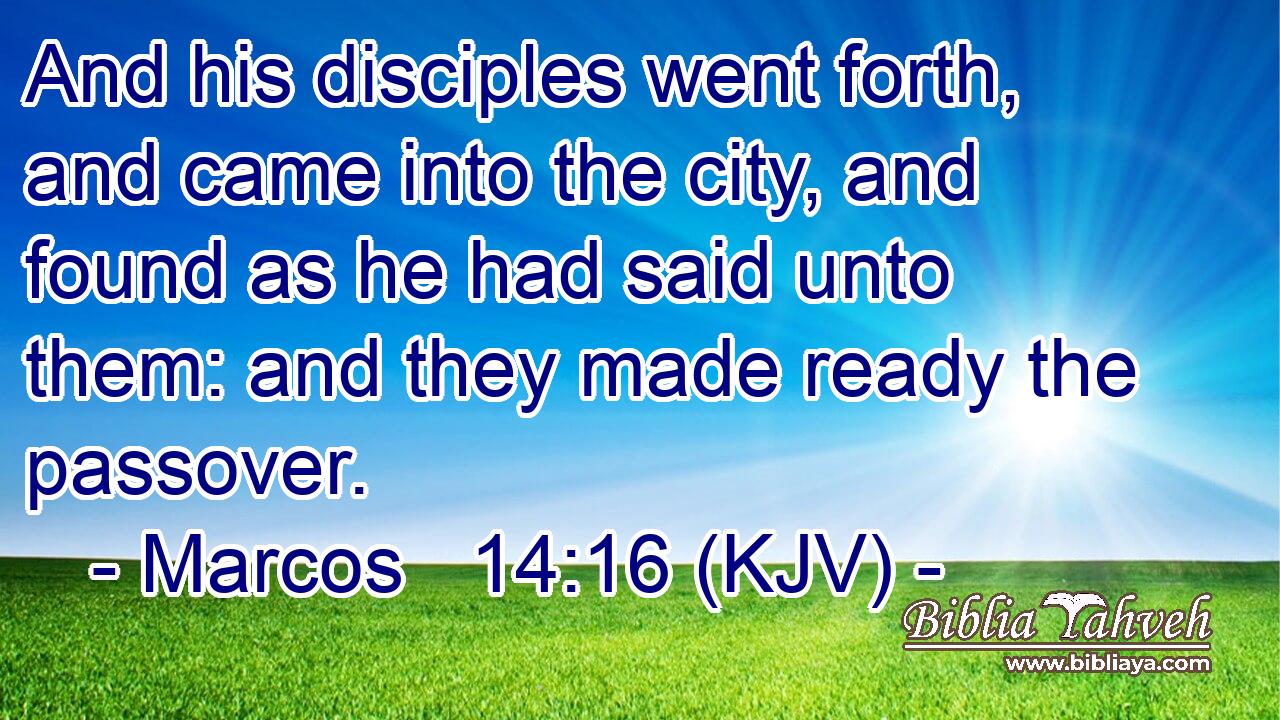 And his disciples went forth, and came into the city, and found as he had said unto them: and they made ready the passover.