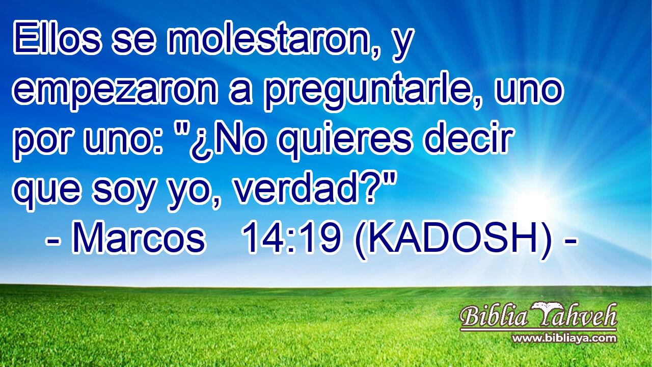  Ellos se molestaron, y empezaron a preguntarle, uno por uno: 