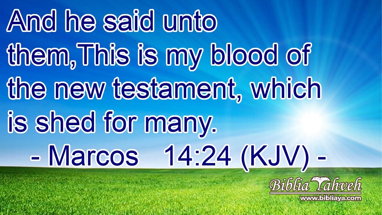 And he said unto them,This is my blood of the new testament, which is shed for many.