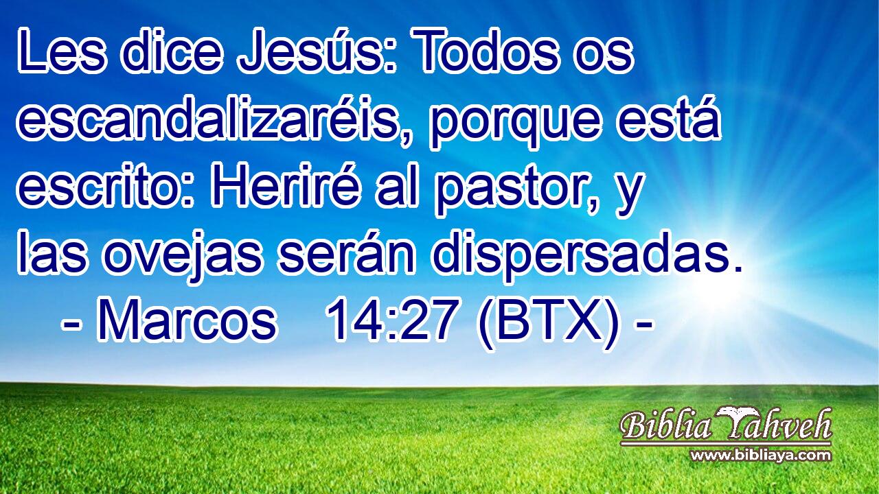 Les dice Jesús: Todos os escandalizaréis, porque está escrito: Heriré al pastor, y las ovejas serán dispersadas.