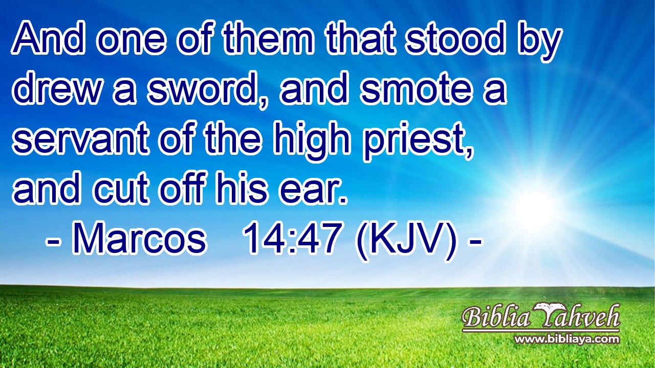 And one of them that stood by drew a sword, and smote a servant of the high priest, and cut off his ear.