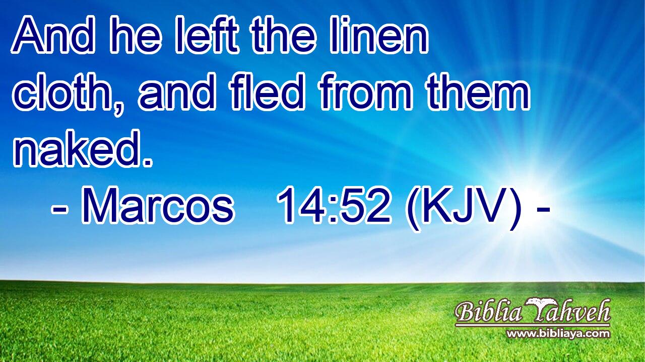 And he left the linen cloth, and fled from them naked.