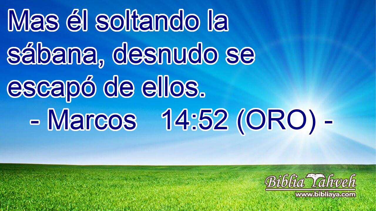  Mas él soltando la sábana, desnudo se escapó de ellos. 