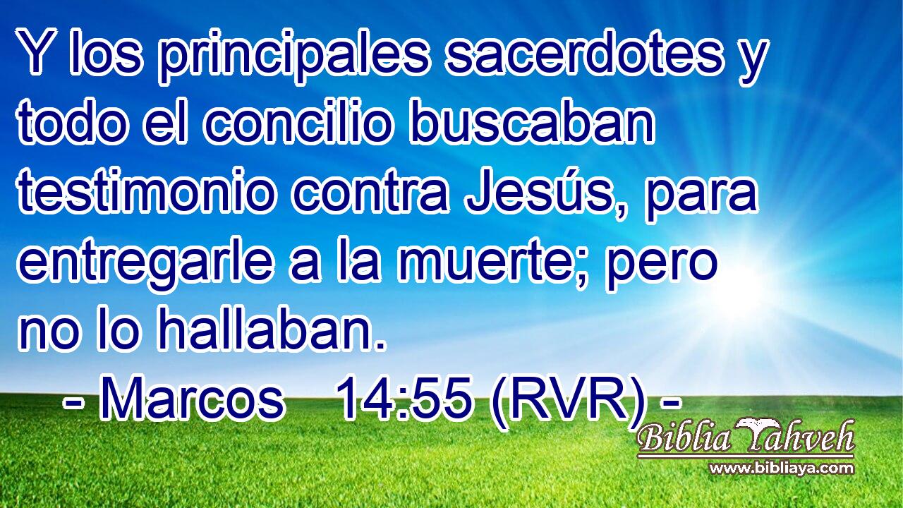 Y los principales sacerdotes y todo el concilio buscaban testimonio contra Jesús, para entregarle a la muerte; pero no lo hallaban.