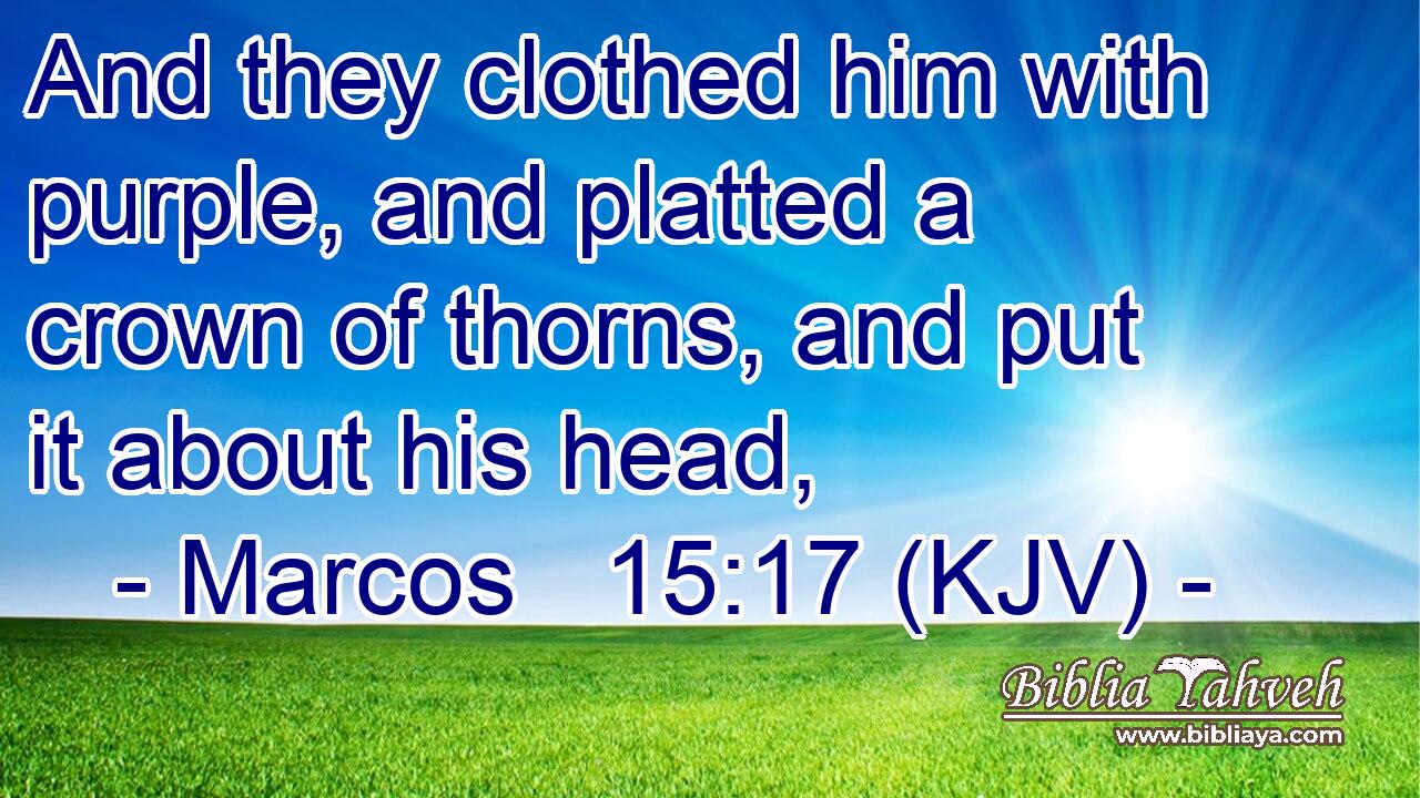 And they clothed him with purple, and platted a crown of thorns, and put it about his head,