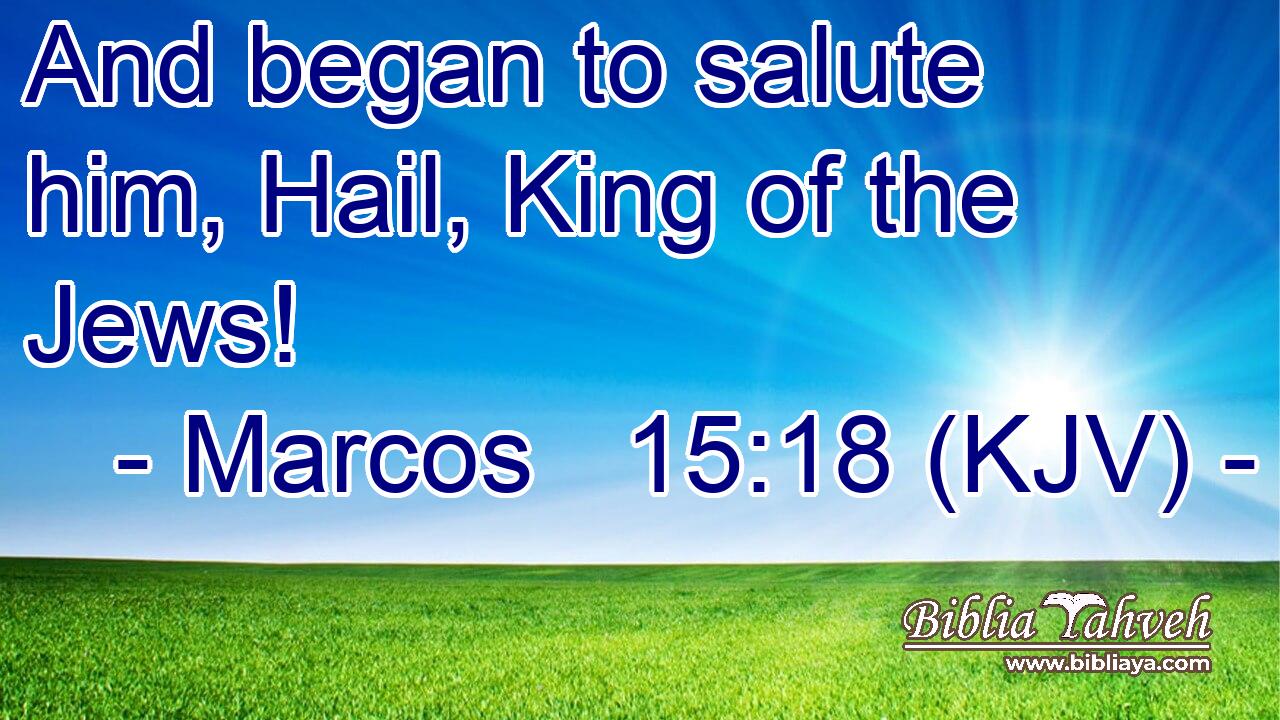 And began to salute him, Hail, King of the Jews!